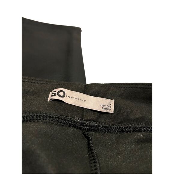 SO Faux Leather Trouser Pants High Rise Legging Slip On Women’s Size L - Picture 5 of 15